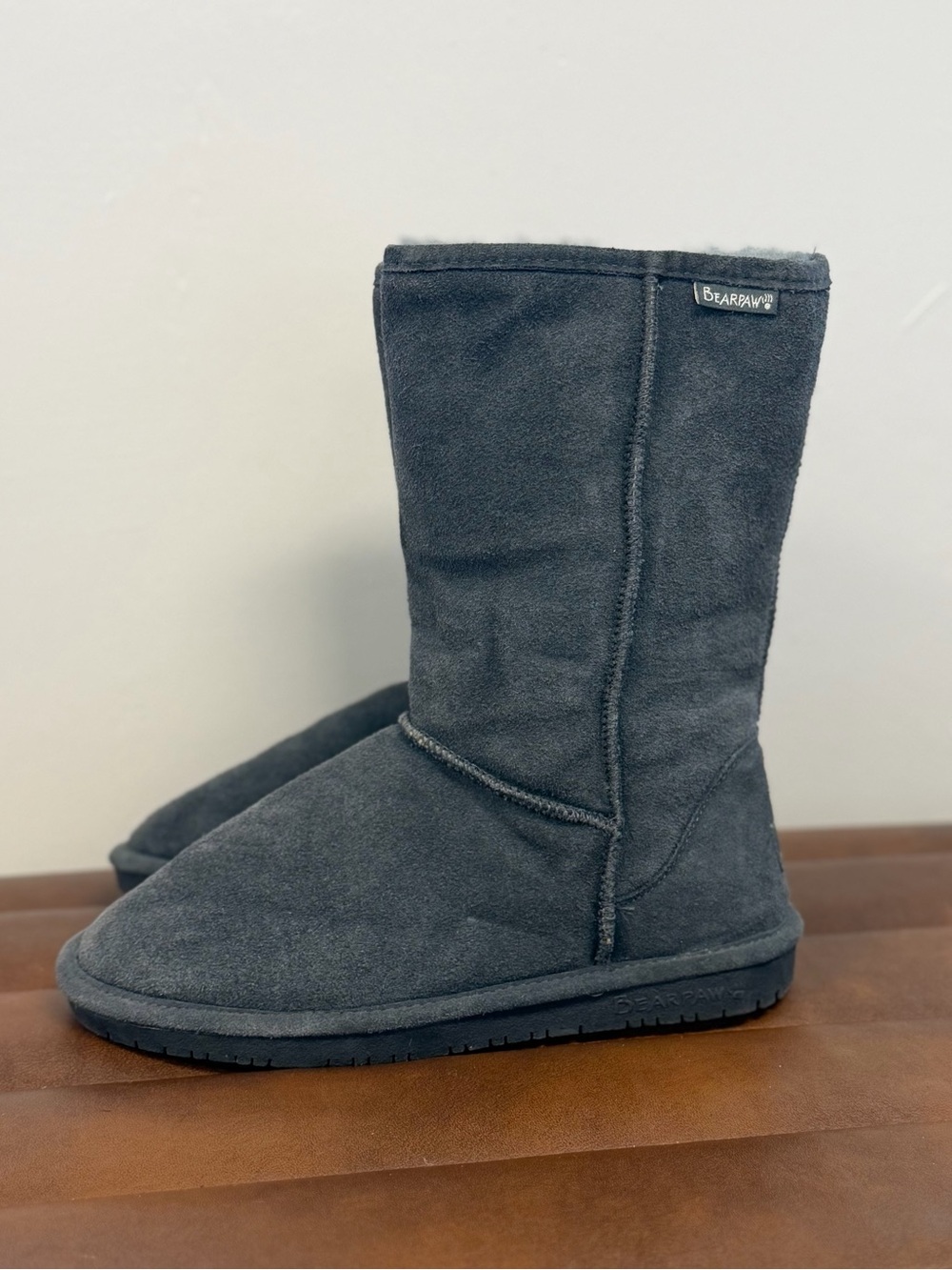 Bearpaw Classic Mid-Calf Suede Boots - Charcoal